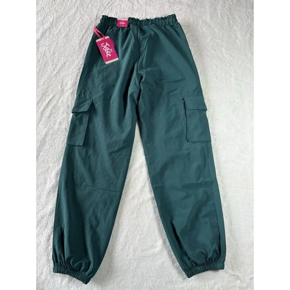 Justice Girl 2 Pc Set Teal Green Cargo Pants And Black BlouseSize M(10) NWT - Picture 6 of 11